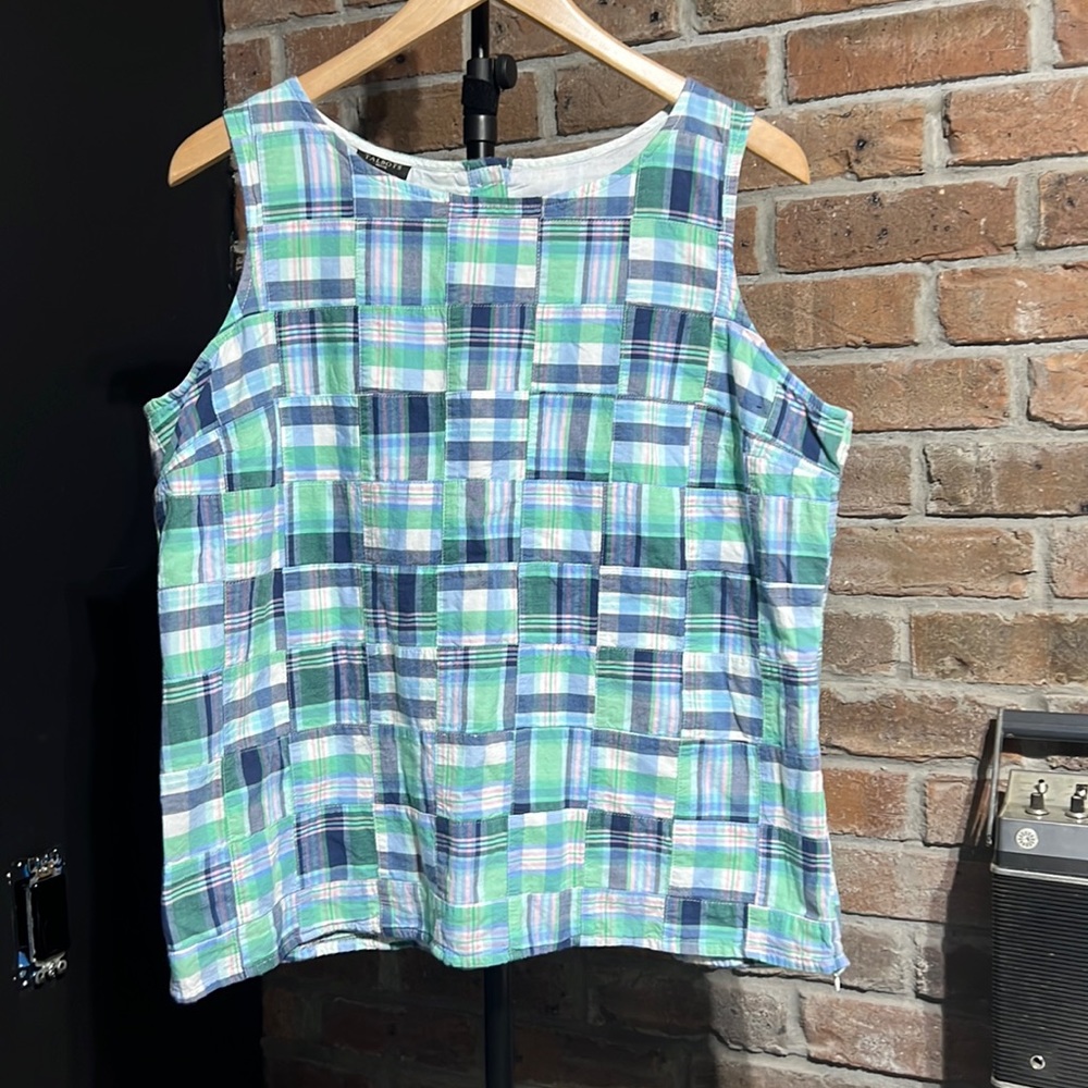 Talbots | petite  | patchwork sleeveless shirt